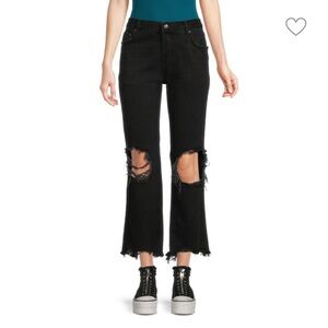 Free People we the free Maddie micros straight distressed jeans 24 NWOT